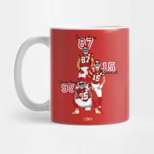 Chiefs : Mahomes 15 x Travis Kelce 87 x Chris Jones 95 Mug